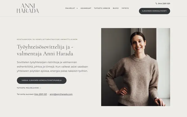 Anni Harada – verkkosivut