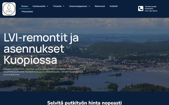 Kuopion LVI-liike – verkkosivut